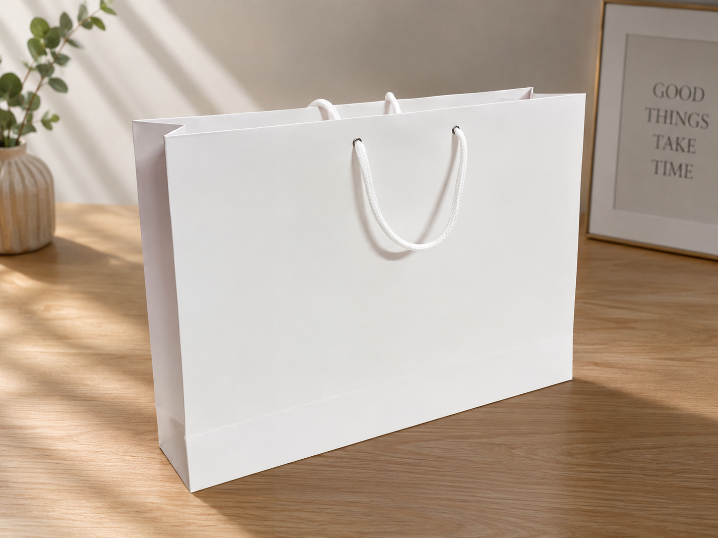 White Paper Shopping Bag ( Without Print ,MOQ-50 Pcs )